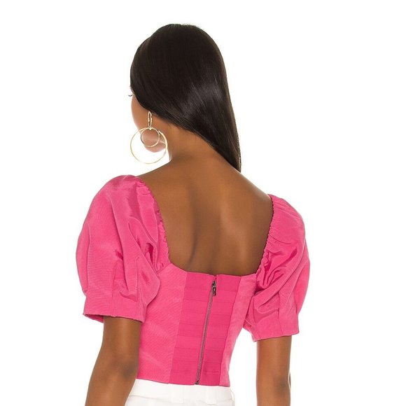 Alice + Olivia Joslyn Puff Sleeve Cropped Top  - Size 2 - Picture 4 of 4